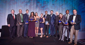 Stingray Award winners honored by the Cayman Islands Tourism Association. Peter Hillenbrand owner of the Southern Cross Club and winner of the Lifetime Achievement Award is on the far right.